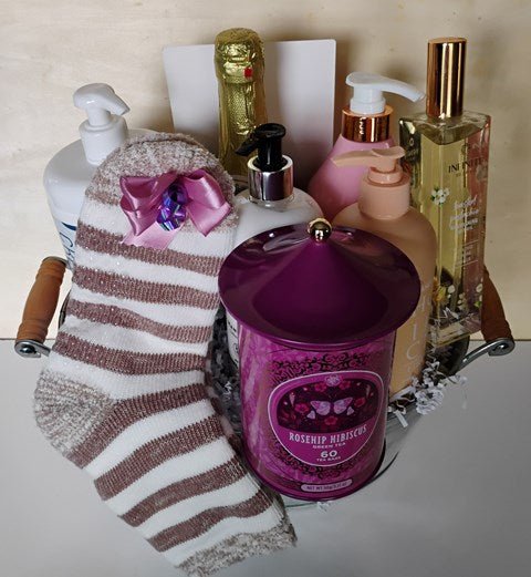 Spa Gift Basket | Body Care | Cozy Sock and Tea - KJ Paula Gift Baskets