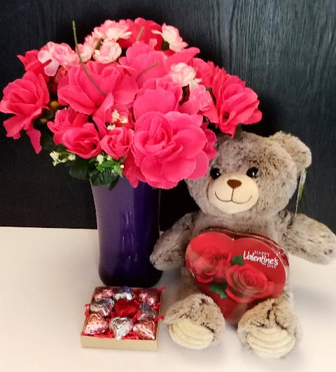 Valentine, Bear, Flower and Chocolate Near Me - KJ Paula Gift Baskets
