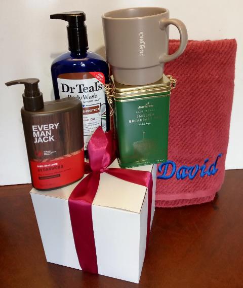 Men spa products gift   basket, available in Boston for delivery in time for the Christmas Holidays