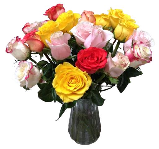 Beautiful floral arrangement. shade of studding yellow, and white, with pale pink for delivery