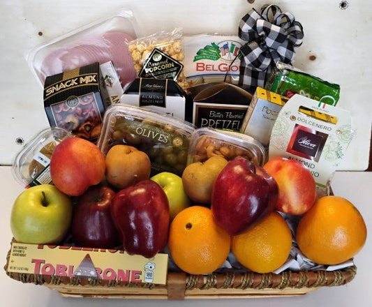 Premium Fruits & Gourmet Snacks Gift Basket - KJ Paula Gift Baskets