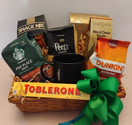 Boston-the best coffee gift basket for delivery. Order now to get a Free delivery gift basket in Boston