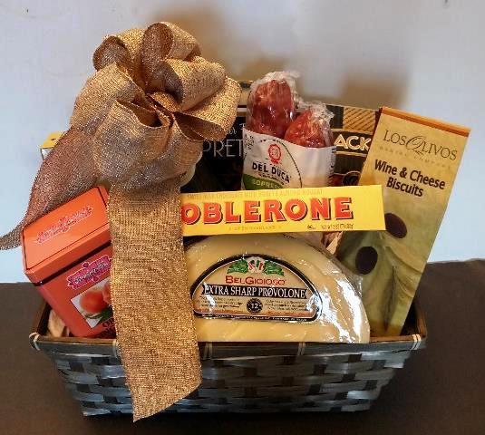 "Aged Cheese and Dried Meat Gourmet Signature Gift Basket | Boston MA | KJ Paula Gift Baskets"