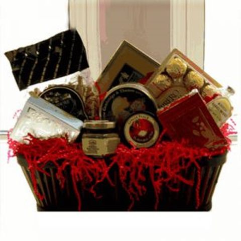 The Chocolate Supreme gift basket is filled with an assortment of high-quality chocolate at KJ Paula's Gift Baskets in Boston 