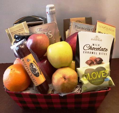 "Dried Meat and Fresh Fruits Gourmet Gift Basket | Premium Sympathy Gift Boston | KJ Paula"