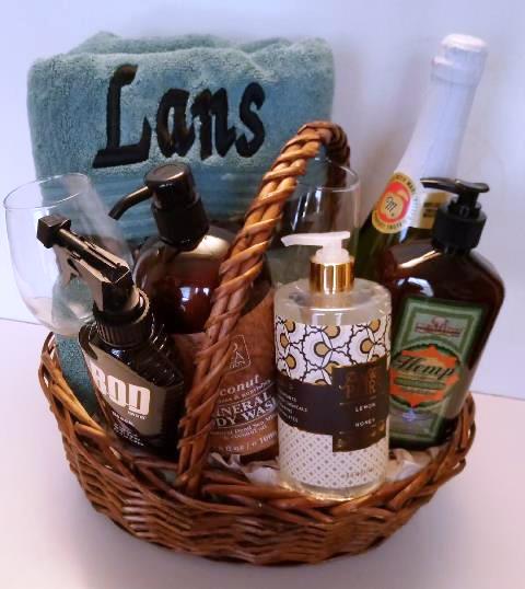 Spa Gift Teddy Bear and Personalized Towels - KJ Paula Gift Baskets