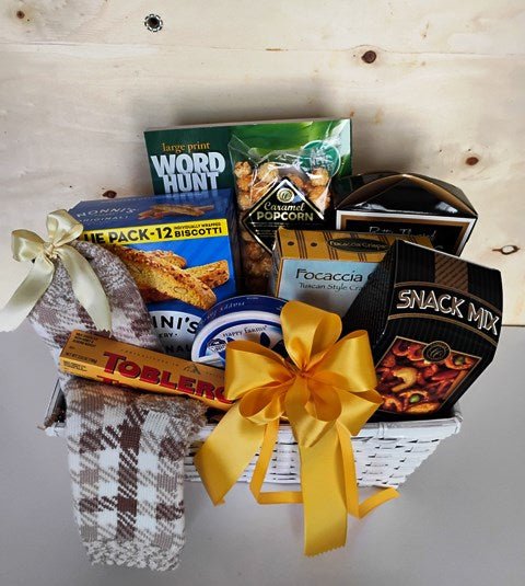 Cozy Sock and Gourmet Snack | Get Well Gift Basket - KJ Paula Gift Baskets