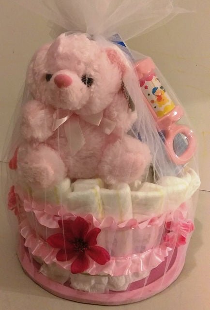 "New Baby Girl Teddy Bear and Newborn Essentials Gift Basket | Boston Delivery | KJ Paula"
