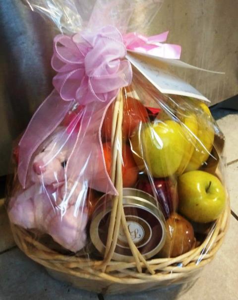 Fresh Fruit & Teddy Bear Gift Basket | KJ Paula Gift - KJ Paula Gift Baskets
