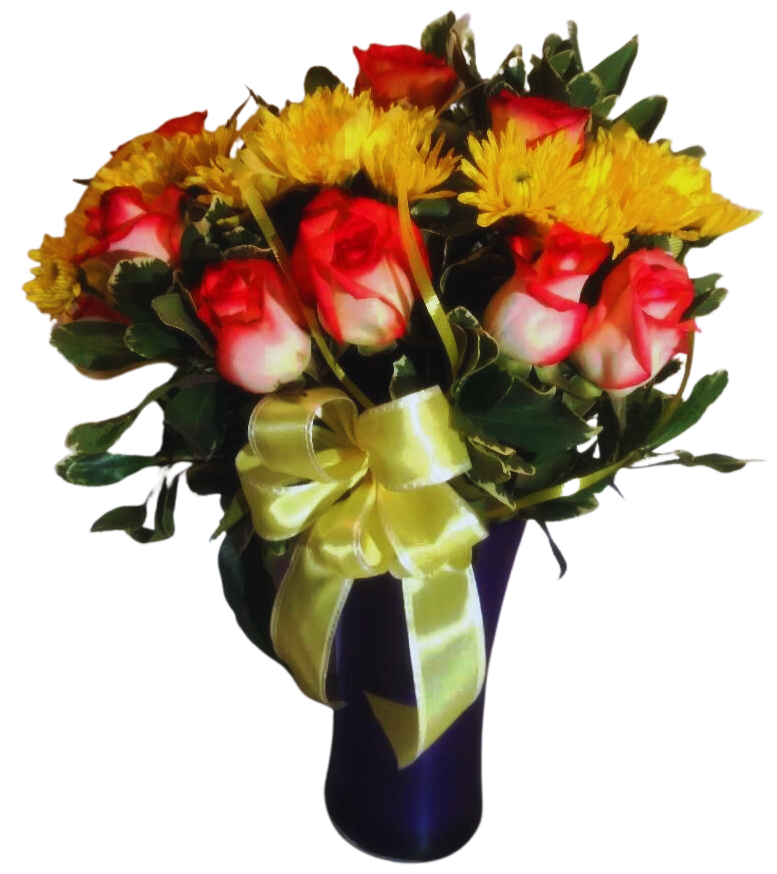 Mix Color Roses Arrangement - KJ Paula Gift Baskets