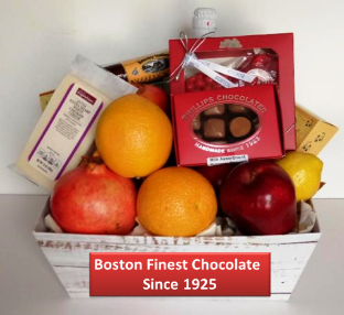The finest chocolate treat, fruits and cheese gift basket