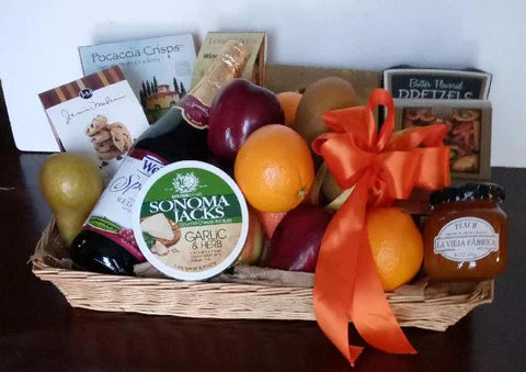 a gift basket of fruit and snack that is ideal for corporate gifting and thank you gift. We deliver in the boston area.