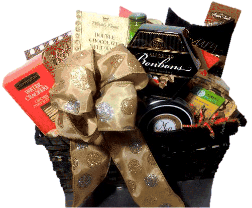 Gourmet sympathy gift basket for same-day Boston delivery. Packet crackers, caramel popcorn, and mix snacks at KJ Paula Gift Baskets